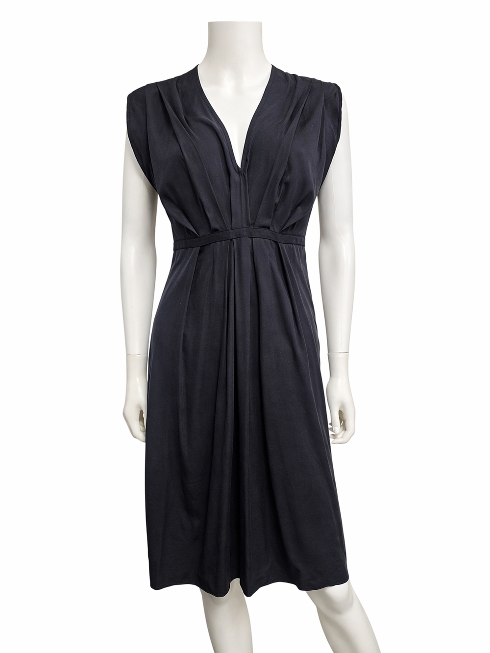 ZERO + MARIA CORNEJO | Black Draped Silk Blend Dress Size US 6